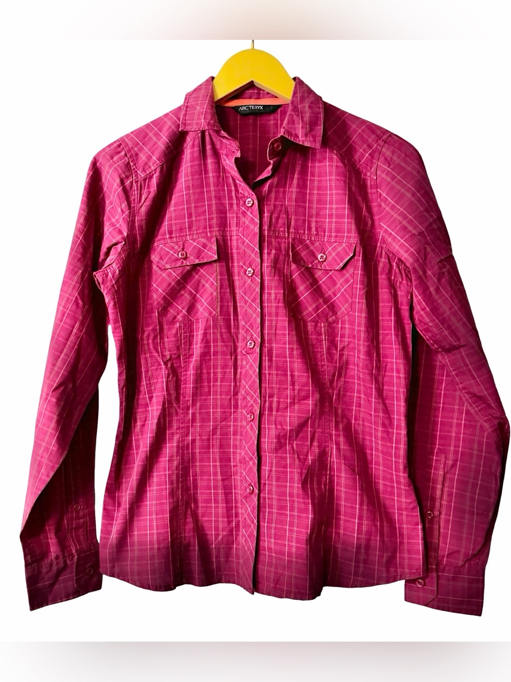 Arc'teryx burgundy plaid shirt medium